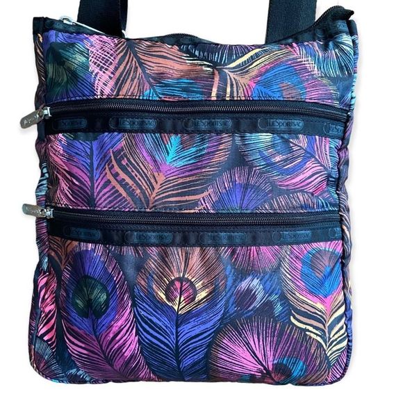 LeSportsac Large Crossbody Masquerade Peacock Print NWOT - Picture 2 of 4